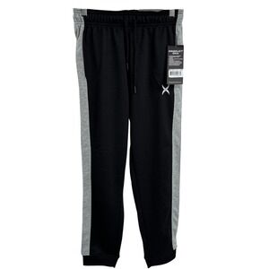 Game Time Boys Kids Joggers Size 14/16 Black Grey Stripe Athletic Sporty Sweats
